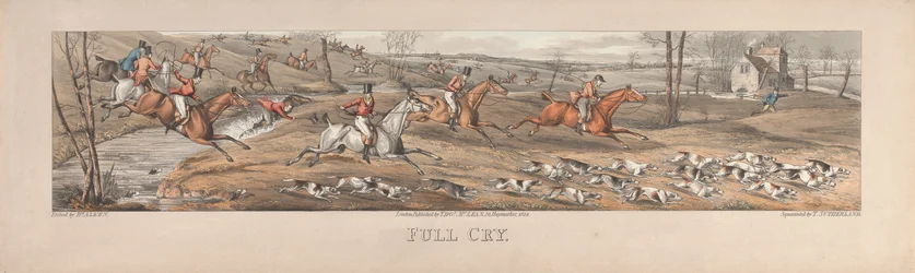 Een set van vier: Full Cry. Londen, uitgegeven door Thos. McLean, 1824