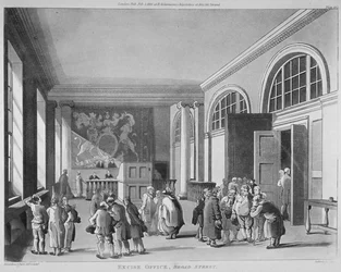 Interieur van het Excise Office, Old Broad Street, City of London, 1810
