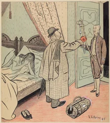 De terugkeer van de reservist; Simplicissimus I/32, 1896