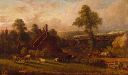 Spoorlijn bij Northfield, 1871