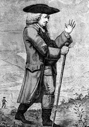 Dr. Johnson in zijn reiskleding, zoals beschreven in Boswells Tour, ca. 1773, 1786