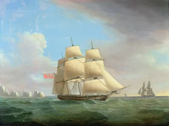 H.M. Fregat Galatea, 38 Kanonnen bij de Needles, Isle Of Wight