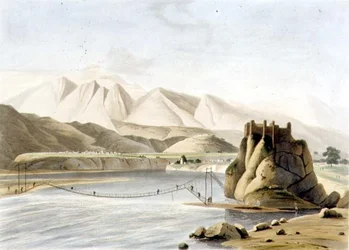 De touwbrug bij Sirinagur, plaat XXIII uit deel 6 van 