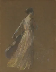 Dame staand met een cello