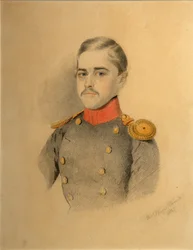 Portret van een officier uit de Rehbinder-familie Nikolai Rehbinder, 1845