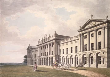 Uitzicht op Heveningham Hall in Suffolk, de zetel van Sir Gerrard Vanneck, 18e eeuw