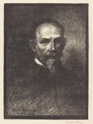 Zelfportret Steinlen en face, hoofd recht