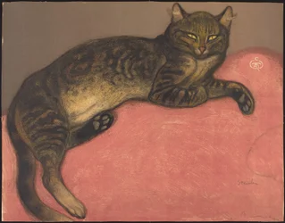 Winter: Kat op een kussen (L