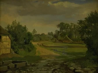 Weg door een Deens dorp