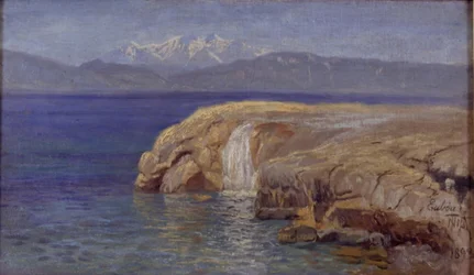 Rotskust met waterval op Euboea
