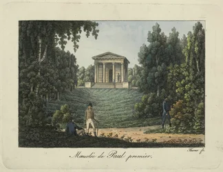 De tempel van Paul I of het mausoleum van Paul I in het park van Pavlovsk