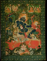 Thangka schilderij met Shridevi, van Tashilhumpo Klooster, 17e-18e eeuw