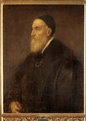 Zelfportret, geschilderd kort voor het uitbreken van de pest in Venetië ... (schilderij op doek)