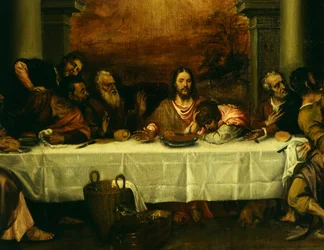 Het Laatste Avondmaal, door Titiaan (ca. 1490-1576), detail