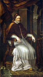 Pius IV (1499 - 1565). Schilderij door Bizzozzero. Milaan, Collectie van Ca 