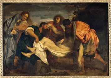Het graf. Schilderij door Tiziano Vecellio (le Titian)