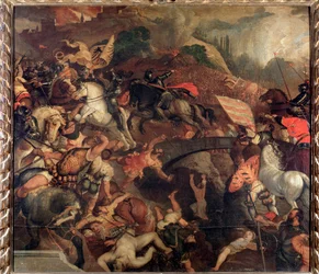 De slag bij Cadore, in 1508