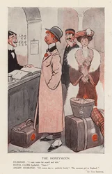 De huwelijksreis (kleurenlitho)