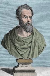 Portret van Galileo Galilei genaamd Galilee, Italiaanse astronoom (1564-1642) gravure door Tommaso Piroli (1752-1824) privécollectie