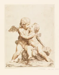 Tekening, Twee kussende cupido