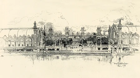 De paviljoens van tuinbouw en bosbouw door Tony Grubhofer, 1900