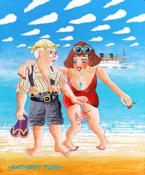 "Breng die krab niet bij mij!" schreeuwt Brenda terwijl ze van het strand rent