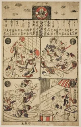 Een Poster voor het Ichimura Theater (Ichimuraza tsuji banzuke)