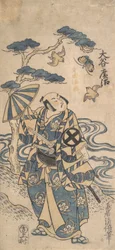 De acteur Otani Hiroji als Honda Harunaga, ca. 1745