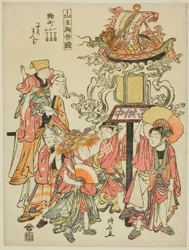 Lantaarn Dragen gesponsord door de Kojimachi, uit de serie "Het Festival van het Sanno Heiligdom (Sanno gosairei)"