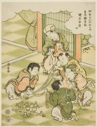 Nr. 4: Chinese jongens spelen een loterijspel, uit de serie "Kinderen zeggen 