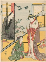 Scène bij de Daifukuya (Daifukuya no dan), uit de serie "Go Taiheiki Shiraishi Banashi"