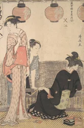 Scène in Nakasu, een district van Edo, 1783