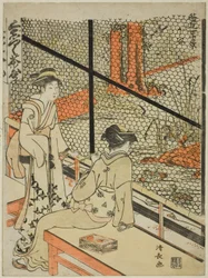 Shitaya, uit de serie "Tien Scènes van Theehuizen (Chamise jikkei)"