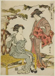 Zomergloed bij zonsondergang (Choka no sekisho), uit de serie "Acht scènes van de vier seizoenen (Shiki hakkei)"