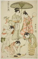 Het Tanabata Festival, uit de serie "Kostbare kinderspelen van de vijf festivals (Kodakara gosetsu asobi)".