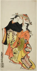 De acteurs Ichikawa Monnosuke I en Dekijima Daisuke II
