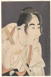 Bandō Mitsugorō II als Ishii Genzō in het toneelstuk "Hana-ayame Bunroku Soga", ca. 1794 (kleurenhoutsnede)