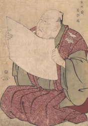 Miyako Dennai III, de toneelmeester van het Metropolitan Theater Miyako-za, 1794