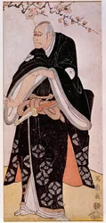 Voorstelling van de acteur Arashi Toyozo rond 1794. Japanse prent door Sharaku Toshusai. Parijs, Guimet Museum, Nationaal Museum voor Aziatische Kunsten