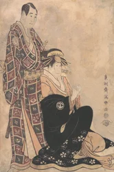 Sagawa Kikunojo III als de courtisane Katsuragi, en Sawamura Sojuro