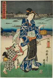 Avondvermaak in Ryogoku in de Oostelijke Hoofdstad