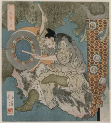 Een god die een trommel bespeelt uit de serie De Lente Grot, 1825