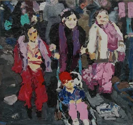 Gezinswinkelen, 2004 (olieverf op board)