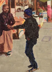 Handdruk, 2018 (olieverf op board)