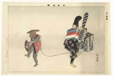 Scene uit het Noh theaterstuk Utsubozaru
