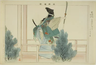 Tomoe, uit de serie "Afbeeldingen van No-voorstellingen (Nogaku Zue)"