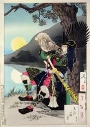 Hideyoshi blaast op een Schelp, uit 