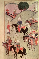 Sultan Selim II (1524-74) rijdt tussen Kotahia en Belgrado om zich weer bij het keizerlijke leger te voegen, 1584-89