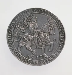 Kroningsdoppelguildiner (dubbele-gulden) van Keizer Maximiliaan I (1493-1519), Antwerpen Munt, heruitgave van een munt uit 1509, 1517 (voorzijde)