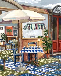 Charmant terras van een café